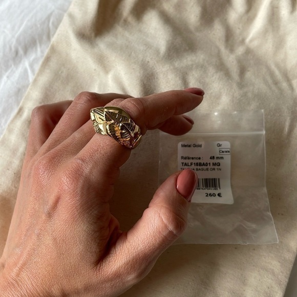 Aurélie Bidermann Gold Leaf Talitha ring Gold-plated brass- size 48mm - Picture 4 of 4